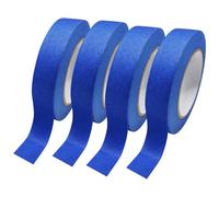 ELLECILA 4 Rolls Blue Painters Tape, 25mm x 50m No-Residue Masking Tape, Heat & UV-Resistant for Precision Painting, DIY Crafts, Wall Edging, Wood/Metal/Glass