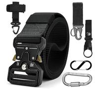 ELLECILA 6PCS Tactical Belt Set, Military belts for men, with Carabiner and 5Types Hanging Buckles, Nylon Web Quick Release Belt with Heavy Duty Buckle,Work belts for Hiking Outdoor Sports