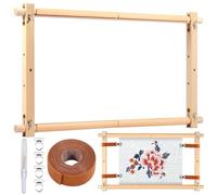ELLECILA Cross Stitch Frame, Adjustable Wooden Embroidery Frames and Stands for Knitting, Tapestry, Cross Stitch, 21"X12"