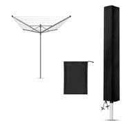 ELLECILA Extra Large Rotary Line Cover for Brabantia, 420D Oxford Waterproof Weatherproof Whirlygig Cover for Clothes Airer 4 arms (180x16x16cm)