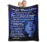 ELLECILA Gifts for Daughter, Birthday Gifts from Dad 150x130CM, Soft Flannel Blanket with Letter Print, for Daughter, Gift from Dad on Birthday,Graduation, Coming of Age Ceremony