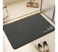 ELLECILA Magic Bathroom Mat - 60x40 cm Quick Dry Non Slip Floor Mat, Non Slip Absorbent Magic Mat, Anti Mould Washable Carpet for Bathroom Kitchen Toilet (Dark Grey)