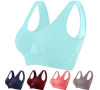 Ellecomfy Bras - Ultimate Breathable Support Bra, Breathable Front Closure Clip for Middle Women Wireless Plus Size Sports (Blue-b,S)