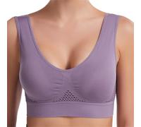 Ellecomfy Bras - Ultimate Breathable Support Bra Cooling Comfort Wireless Bra Breathable Lift Up Air Bras High Support (Purple,3XL)