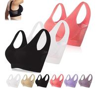 Ellecomfy Bras - Ultimate Breathable Support Bra Cooling Comfort Wireless Bra Breathable Lift Up Air Bras High Support (3pcs-b,XXL)