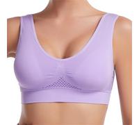 Ellecomfy Bras - Ultimate Breathable Support Bra Cooling Comfort Wireless Bra Breathable Lift Up Air Bras High Support (Light Purple,S)