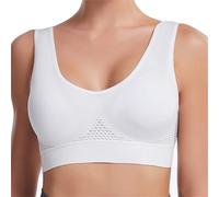Ellecomfy Bras - Ultimate Breathable Support Bra Cooling Comfort Wireless Bra Breathable Lift Up Air Bras High Support (White,4XL)