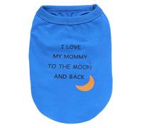 Elledia Dog Summer Cotton T Shirt, I Love My Mommy to The Moon and Back Print Sleevless Clothes, Pet Summer Tee Vest Clothing, Puppy Soft Apparel for Boy Girl Dogs Cats Puppies
