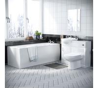 Ellen 1700mm Bath, 450mm Vanity Basin , WC Unit & Back To Wall Toilet