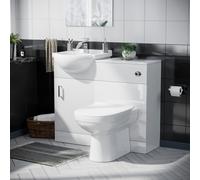 Ellen 950mm Vanity Basin Unit, WC Unit & Elso Back To Wall Toilet White