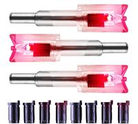 Ellen Archery Lighted Archery Nock Out Crossbow Half Moon Nock with Precision Bushings to Fit The 4 Most Common Carbon Bolts - .285,.297, .300 and .305 Inch ID Bolts(Pack of 3) (Red 3 Pack)