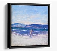 Ellen Thesleff, Ballgame Canvas Floater Frame Square Print Picture Art - Black Frame 30 inch wide x 30 inch high