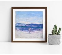 Ellen Thesleff, Ballgame Stunning Framed Wall Art Picture Print Square - 25cm wide x 25cm high - Walnut Frame