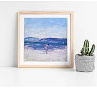Ellen Thesleff, Ballgame Stunning Framed Wall Art Picture Print Square - 45cm wide x 45cm high - Light Oak Frame