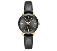 ELLEN TRACY Diamond Collection Women's Watch - 28mm Round Sunray Dial, Crystal Accents, Quartz Movement, Tang Buckle, Elegant Dress Watch, Gift for Her