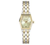 ELLEN TRACY Women's 21mm Hexagon Two Tone Silver/Gold Watch, Champagne Dial, Mesh Band
