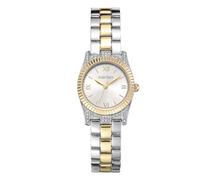 Ellen Tracy Women's 26mm Round Two Tone Silver/Gold Watch, Silver Dial, Bracelet Band