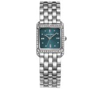 Ellen Tracy Women's Bracelet Watch - Square Dial with Faceted Crystals, 22mm Case, Quartz Movement, Adjustable Link Band, Fold-Over Clasp, Gift for Her