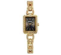 ELLEN TRACY Women’s Rose Gold Bracelet Watch - Rectangular Silver Sunray Dial with Crystals, Gold