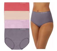 ELLEN TRACY Women's Seamless Underwear - No Show Full Coverage - Stretchy Full Brief Panties for Everyday Wear - 4-Pack, Lilac Pack, S