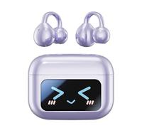 ELLENNE - AI Earphones with Simultaneous Real Time Translation, Bluetooth, Wireless AI Headphones with Color Touch Display, Directional Hi-Fi Audio for Travel and Work (Purple)