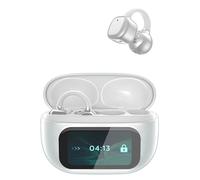 ELLENNE - AI Earphones with Simultaneous Real Time Translation, Bluetooth, Wireless AI Headphones with Color Touch Display, Directional Hi-Fi Audio for Travel and Work (White)