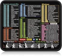 ELLENNE FRENCH Excel Word Office Shortcuts Mousepad Mat 30 x 25 cm