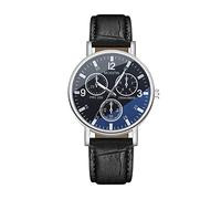 ELLENNE Man Watch Steel Automatic Wrist Vintage Quartz Boy Na13 (Black-Blue A17-1)