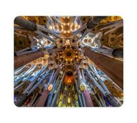 ELLENNE - Mouse Mat 24 x 20 cm Design Cities, Countries and Iconic Monuments of the World - Non-Slip and Washable Mouse Pad for PC, Office, Gaming and Laptop (Spain - Barcelona - Sagrada Familia