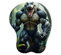 ELLENNE - Mouse Pad with Gel Cushion | Ergonomic with Wrist Rest | Comfortable, Non-Slip and Washable | Mouse Pad for Office, Gaming and Notebook (Code 28 - The King of the Reptilians)
