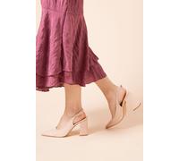 Ellens Pointed High Block Heel Slingback Court Shoes Dorothy Perkins Blush 4