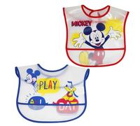 Ellepi Baby Bibs Disney Baby Boy Mickey Mouse Pocket Minnie Waterproof PVC Weaning First Baby Feeding Months Mom Childbirth Hospital Gift Silicone Nursing Kit Childhood Waxed, Mickey