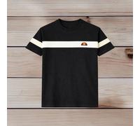 Ellesse Heritage Caserio T-Shirt Black Off White Retro Striped Top L XL New