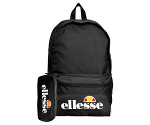 Ellesse Heritage Rolby Backpack + Pencil Case School College Sports Bag Black