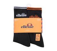 Ellesse Men's 5 Pack Crew Socks in Black | Size: 7-11 Ellesse Black 7-11