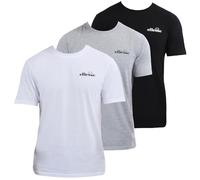 ellesse Mens Azzini T-Shirt, Three Pack, Black/Grey/White, XL