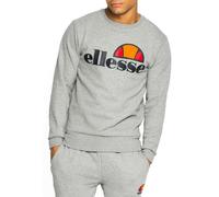 ellesse Mens Sweatshirt Crew Neck Athletic Sport Logo Fleece Sweat Top Grey