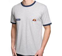 Ellesse Retro T Shirt Light Grey Marl/Navy