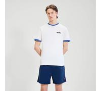 Ellesse T-Shirt Mens Meduno Ringer Crew Neck Cotton Regular Fit Tee in Off White
