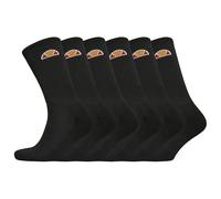 Men's Ellesse Tamuna Sports Logo 6 Pack Socks Black - Black/Black - Size: 15/8.5/15.5/9/16/14/6.5/7/7.5/14.5/8/12/5.5/12.5/6/13/13.5/10.5/4/11/4.5/11.