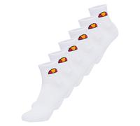 Ellesse Unisex Quarter Socks, 6 Pairs - Rilla, Ankle Socks, Logo White 47-49