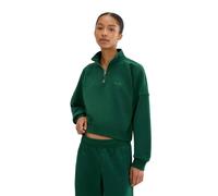 Ellesse Womens/Ladies Carrera Quarter Zip Sweatshirt - Dark Green - 8 UK - Dark Green - 85% Cotton/15% Polyester