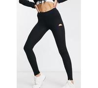 Solos 2 Cotton Mix Leggings with Logo Print on the Leg Black