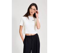Ellesse Women's The Court Knitted Tee in Off-White | Size: 6 Ellesse Off-White 6