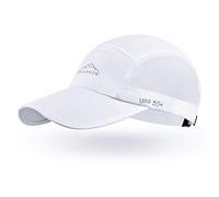 ELLEWIN Men's Ellewin Unisex Baseball Cap UPF 50 Unstructured Hat with Foldable Long Large Bill, A-White-Ellewin Logo, M-L-XL