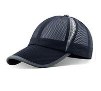 ELLEWIN Unisex Breathable Full Mesh Baseball Cap Quick Dry Running hat Lightweight Cooling Water Sports Hat, Navy Blue-m/L, L