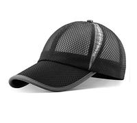 ELLEWIN Unisex Breathable Full Mesh Baseball Cap Quick Dry Running hat Lightweight Cooling Water Sports Hat, Grey-m/L, L