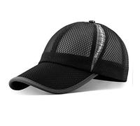 ELLEWIN Unisex Breathable Full Mesh Baseball Cap Quick Dry Running hat Lightweight Cooling Water Sports Hat, Black-m/L, L