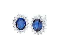 Elli 0306541314 Women's Stud Earrings 925 Sterling Silver with Blue Crystal Zirconia