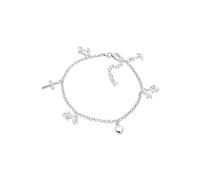 Elli Armband Damen Kreuz Herz Anker mit Kristallen in 925 Sterling Silber